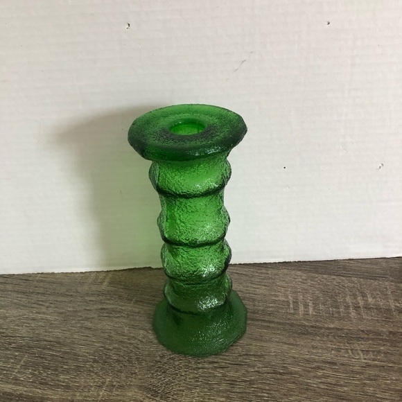 Vtg Emerald Green Textured Glass - Picture 5 of 8